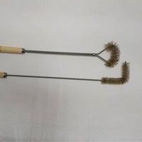 Brosse de nettoyage de fil de barbecue à long manche pince à barbecue outil d'élimination des taches de graisse tenace accessoire d'utilisation de toilette