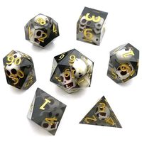 Jeu de dés en résine polyédrique - 5*7 (35 pièces) - Dés DND, RPG, jeux de table de rôle - D4 D6 D8 D10 D% D12 D20 - Populaire rétro