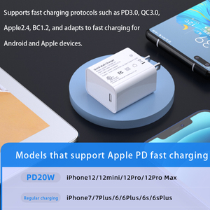 PD 20W 1 puerto <span class=keywords><strong>USB</strong></span> <span class=keywords><strong>C</strong></span> Tipo-<span class=keywords><strong>C</strong></span> Cargador de pared Tendencia eléctrica Teléfono celular <span class=keywords><strong>USB</strong></span> <span class=keywords><strong>C</strong></span> Cargador con enchufe de EE. UU. Para UL CUL 62368 - Product Image 4