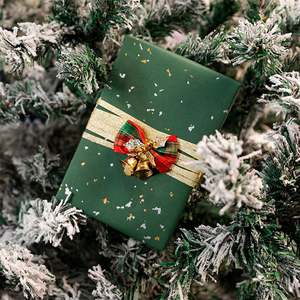 Desechable personalizado de fábrica recubierto con papel de regalo de silicona 43x300cm embalaje de diseño de lámina dorada - Product Image 3