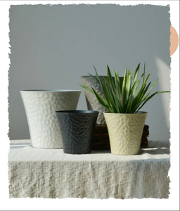 Maceta de Plástico con Acabado Perlado y Textura Martillada, Elegante y Reforzada, para Interiores, Sala de Estar, Balcón u Oficina - Product Image 4