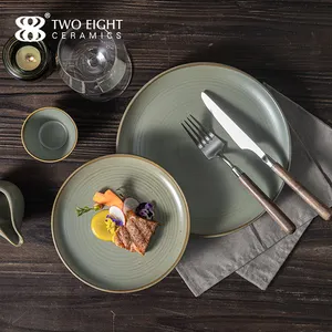 Заводская поставка, набор фарфоровых обеденных тарелок для ресторанов, новый дизайн, наборы керамической посуды