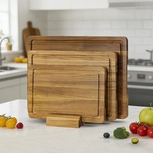 Shengke <b>Wooden</b> Cutting Board Set Rectangle Anti-Slip Kitchen Chopping <b>Blocks</b> - Product Image 1