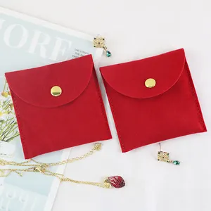 Jewelry Pouch 8x8 cm Wholesale jewelry packaging velvet pouch bag for jewelry packaging and display