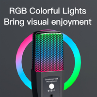 MC8U USB-Kondensatormikrofon Omnidirektional Kabelgebunden Eingebaute Soundkarte RGB-Beleuchtung ENC Geräuschunterdrückung Live-Streaming Podcast