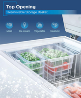 Congélateur horizontal grande capacité à ouverture par le haut pour usage commercial, entrepôt et supermarché