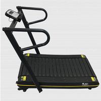 Tapis roulant incurvé pliable sans moteur avec écran LCD et moniteur de fréquence cardiaque sans fil pour la salle de sport à domicile, machine d'entraînement cardio