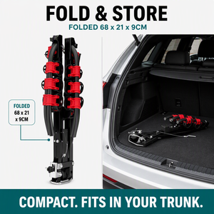 Portabicicletas para <span class=keywords><strong>Maletero</strong></span>, Plegable, de Acero, para 3 Bicicletas, Compatible con <span class=keywords><strong>Bola</strong></span> de Enganche de 50 mm, para Sedán, SUV, Hatchback, Camioneta, Capacidad de 45 kg - Product Image 2