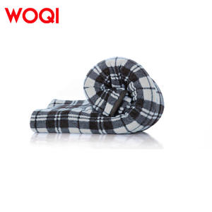 Sac de couchage en polaire à carreaux Woqi pour adulte, design enveloppe portable, pour voyage, camping, intérieur et extérieur, gris, couleur personnalisable - Product Image 3