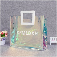 Sacs à provisions en PVC avec logos personnalisés sac cosmétique réutilisable fourre-tout mode sac fourre-tout en plastique transparent givré en PVC