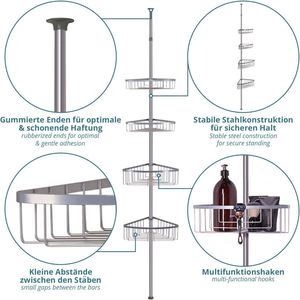 Adjustable 4-Tier Rust-Proof Iron Modern <b>Corner</b> Shower Caddy Shelf for Kitchen Living Room Outdoor Use - Product Image 4