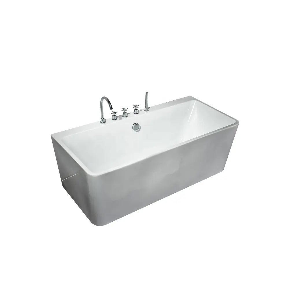 Back To Wall Freestanding Bathtub Acrylic Bathtub For Bathroom With Faucet