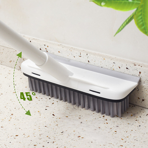 Brosse de nettoyage 2-en-1 pour toilettes et salle de bain, à poils en nylon, avec long manche, pour carrelage céramique domestique - Product Image 3