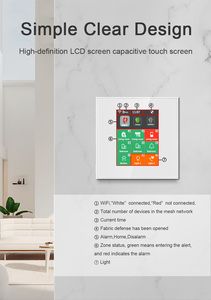 Interruptor WIFI de pared inteligente con alarma táctil LCD de alta calidad con 3 sensores de puerta inalámbricos y 3 detectores de movimiento que funcionan con la aplicación Tuya - Product Image 5