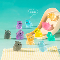 Figurines de chiens miniatures mignonnes qui brillent dans le noir, minuscules animaux en résine, ornements en résine lumineuse pour chiens, artisanat pour micro-paysages, décoration de gâteaux