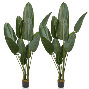 Planta Artificial del Paraíso de las Aves, Palmera del Viajero Artificial de 72 Pulgadas en Maceta, Decoración Tropical Realista para Bodas, Resistente a los Rayos UV, Plástico para Interiores - Product Image 4