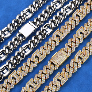 Chaîne cubaine en moissanite ovale fendue style hip-hop urbain, sertie de griffes, en argent S925 plaqué or lourd, effet glacé, pour fournisseurs B2B et ODM - Product Image 3