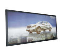 Caisson lumineux mural simple face en tissu rétroéclairé avec cadre graphique en silicone en forme de rectangle pour affichage publicitaire