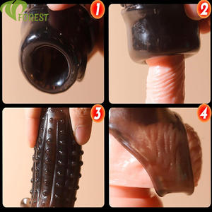 TT FOREST Transparentes Silikon Wasserdichtes Penisverlängerungskondom Neuartige Kondome Superweicher Vergrößerungsring für Paare - Product Image 2