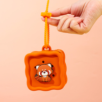 Gantungan Kunci Tas Bentuk Hewan Lucu Seri DIY Lubang Zipper Kartun Panda Kucing Calico Kelinci untuk Dompet Koin Earbud Barang Kecil Lembut