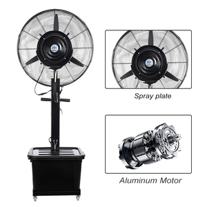 26-Inch Black Movable Industrial Spray Fan 41L Plastic Water for Outdoor Use Hotels Households Oscillating Design Provides Consi - Product Image 5