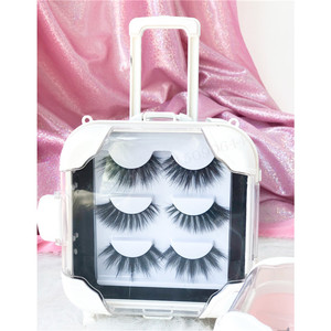 Lashbox di plastica dura personalizzato di lusso con vassoio a striscia Mini valigia 3D scatola di imballaggio con Logo ciglia sintetiche - Product Image 5