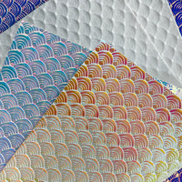 0.5mm coloré gaufrage en cuir PU nid d'abeille motif d'écailles de poisson cuir synthétique pour épingles à cheveux sacs
