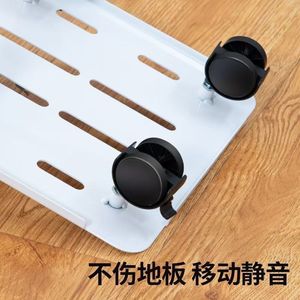 Base de pot de fleurs carrée en plastique, plateau portable avec roulettes pour support de plantes sur pied, blanc et noir - Product Image 3