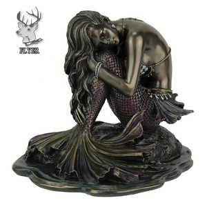Statue de <span class=keywords><strong>sirène</strong></span> en bronze de jardin personnalisée, grande fontaine d'eau en cuivre et en laiton - Product Image 4