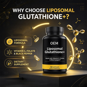 Capsules de glutathion liposomal OEM, 90 unités, avec folate et poivre noir, complément alimentaire - Product Image 4