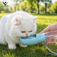 Bouteille d'eau 2-en-1 pour chien, distributeur d'eau portable pour animaux de compagnie avec bol, logo personnalisé, vente en gros