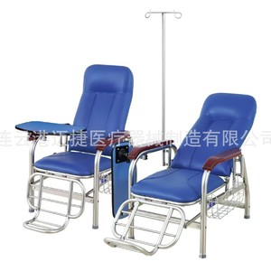 Infusion Chair With <b>Pole</b> Stainless Steel Reclining Hospital Chair Single Seat IV Drip Chair - Product Image 1