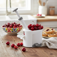 Lot de 12 dénoyauteurs de cerises écologiques en plastique PP, outils de cuisine pour la maison, pour dénoyaouter les cerises et autres fruits, ensemble de 16 cm