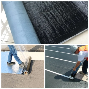 Cinta de butilo de goma, rollo <span class=keywords><strong>para</strong></span> <span class=keywords><strong>techos</strong></span>, papel de aluminio autoadhesivo, membrana impermeabilizante de asfalto <span class=keywords><strong>autoadhesiva</strong></span> negra impermeable moderna - Product Image 4