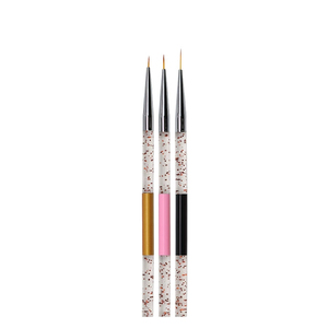 3Pcs Acrylic <b>Glitter</b> Handle Nylon Nail Art Liner Brush Set 7mm 9mm 11mm Crimped Ferrule Gel Drawing <b>Pens</b> - Product Image 1