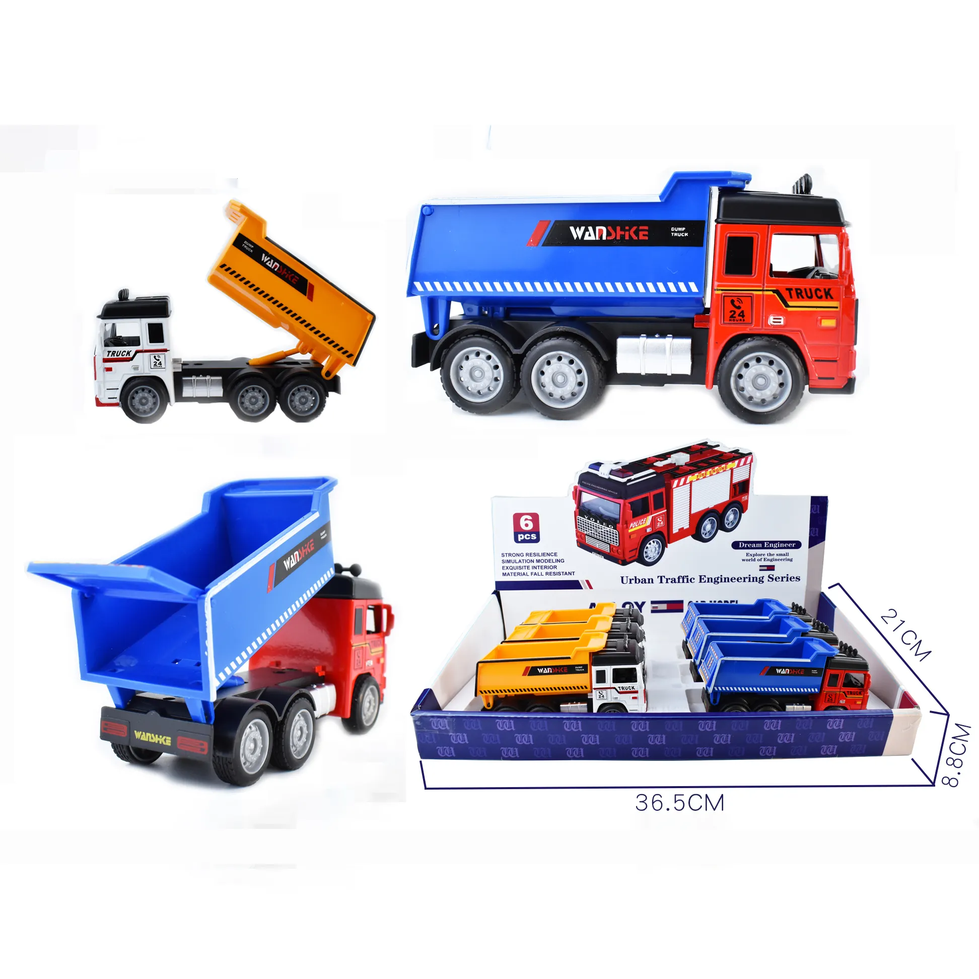 High Quality Wholesales Engineering Vehicle Model Truck Toy Dump Truck For Engineering Muck Transportation