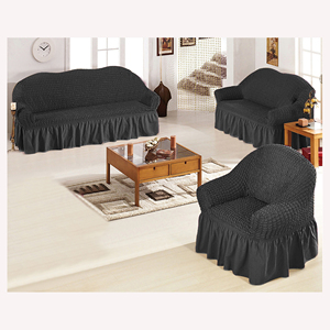 Housse de protection élégante 3D Bubble <span class=keywords><strong>Plaid</strong></span> Spandex Sofa Cover Protector avec jupe Easy Fitted High Stretch <span class=keywords><strong>pour</strong></span> canapés trois places - Product Image 3
