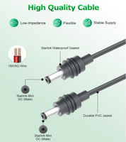 Starlink Mini câble d'alimentation CC mâle à mâle Câble d'extension d'alimentation CC 18AWG Compatible pour Starlink Mini câble