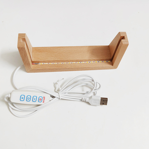 Affichage de photos en forme de U Base de lumière LED en bois Support de lampe <span class=keywords><strong>3D</strong></span> romantique Lampe en bois Cadre <span class=keywords><strong>photo</strong></span> en forme de U pour <span class=keywords><strong>photo</strong></span> en verre cristal - Product Image 5