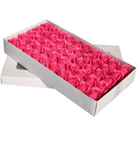 INUNION Vente en gros d'usine 50 pièces Têtes de roses en savon Boîte cadeau Fleurs parfumées pour mariage et fête Fleurs décoratives artificielles en savon