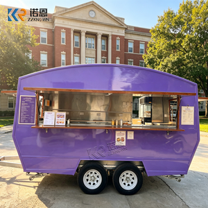 Camper Van Food Trailer Multifonctionnel, Remorque Food Truck Mobile, Chariot à Pizza, Crêpes et Café avec Fenêtre de Service à Vendre - Product Image 3