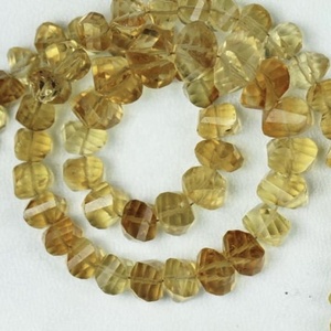 Naturel Citrine À Facettes Tordu Rondelle Perles de Pierres Précieuses Du Fabricant Indien - Product Image 2