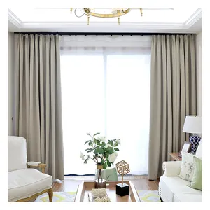 Innermor 100% Blackout Curtain For bedroom Home Decor Drape Faux linen Curtains for living room Window Customized