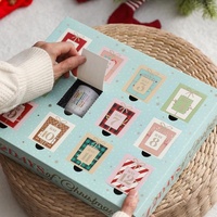 Boîte mystère de 12 bougies chauffe-plat parfumées de Noël, sans fumée, en cire de soja, dans un verre, pour aromathérapie, pour table, intérieur, salon