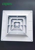 Diffuseur de plafond carré en plastique ABS durable à 4 voies avec panneau amovible pour projets d'aération commerciale et scolaire