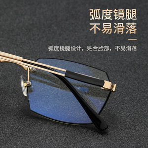 Gafas de Lectura sin Montura Dy8116, Lentes Azules con Protección Contra la Luz Azul, Forma Ovalada, Unisex, Estilo Ejecutivo - Product Image 5