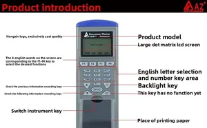 Vendas quentes AZ9871 Impresso Velocidade do Vento e Volume <span class=keywords><strong>Recorder</strong></span> Industrial Vento Velocidade Tester Anemômetro Ambiental - Product Image 6