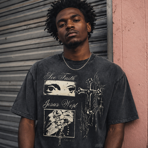 T-shirt Streetwear Personnalisé Imprimé DTG, Coupe Boxy Oversize, 100% Coton 300 g/m², Effet Délavé Acide, Motif <span class=keywords><strong>Manga</strong></span> Homme - Product Image 2
