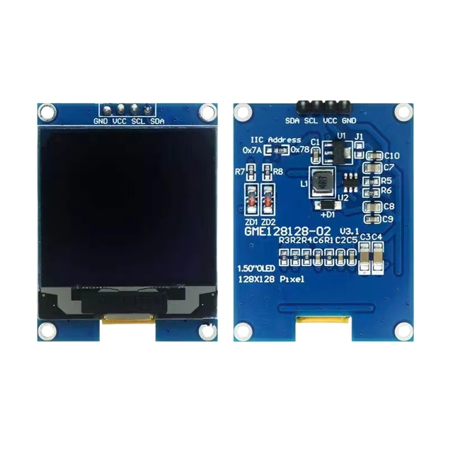 1.5-Inch Oled Lcd Screen Ssd1327 Small 128x Display Module 4-Pin Monochrome Iic