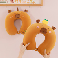 HY198 peluche Capybara eau cochon d'inde jouets en peluche mignon cou oreiller confortable oreiller de voyage